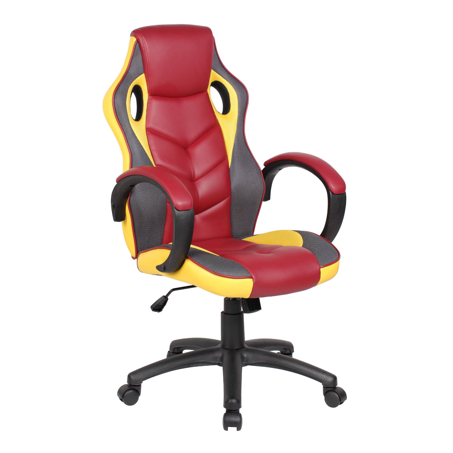 POLTRONA GAMING ADULTO MOD.LAS VEGAS GIALLO GRANATA CM61x66xH.106/116 POLTRONA GAMING ADULTO MOD.LAS VEGAS GIALLO GRANATA CM61x66xH.106/116
